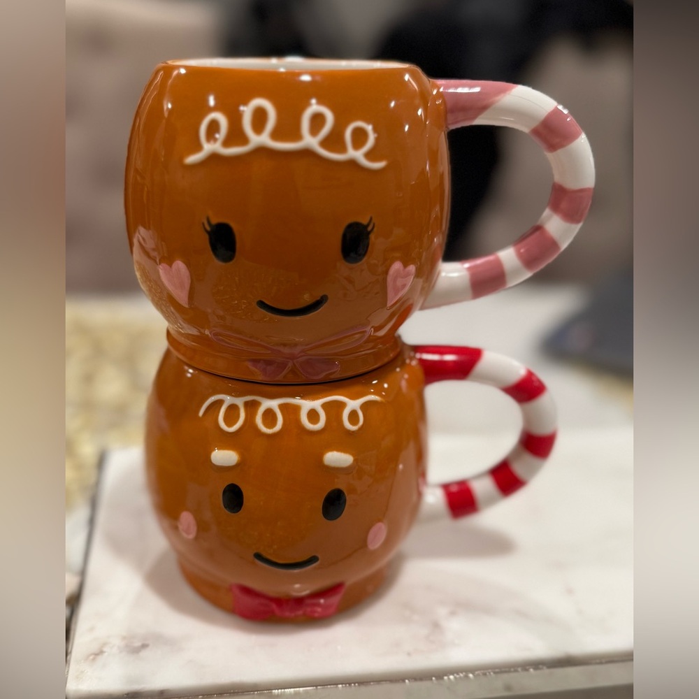 NWT~Ceramic Mug Gingerbread SET 13oz